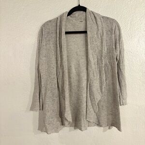 Source Unknown Light Gray Open-Front Draped Cardigan
